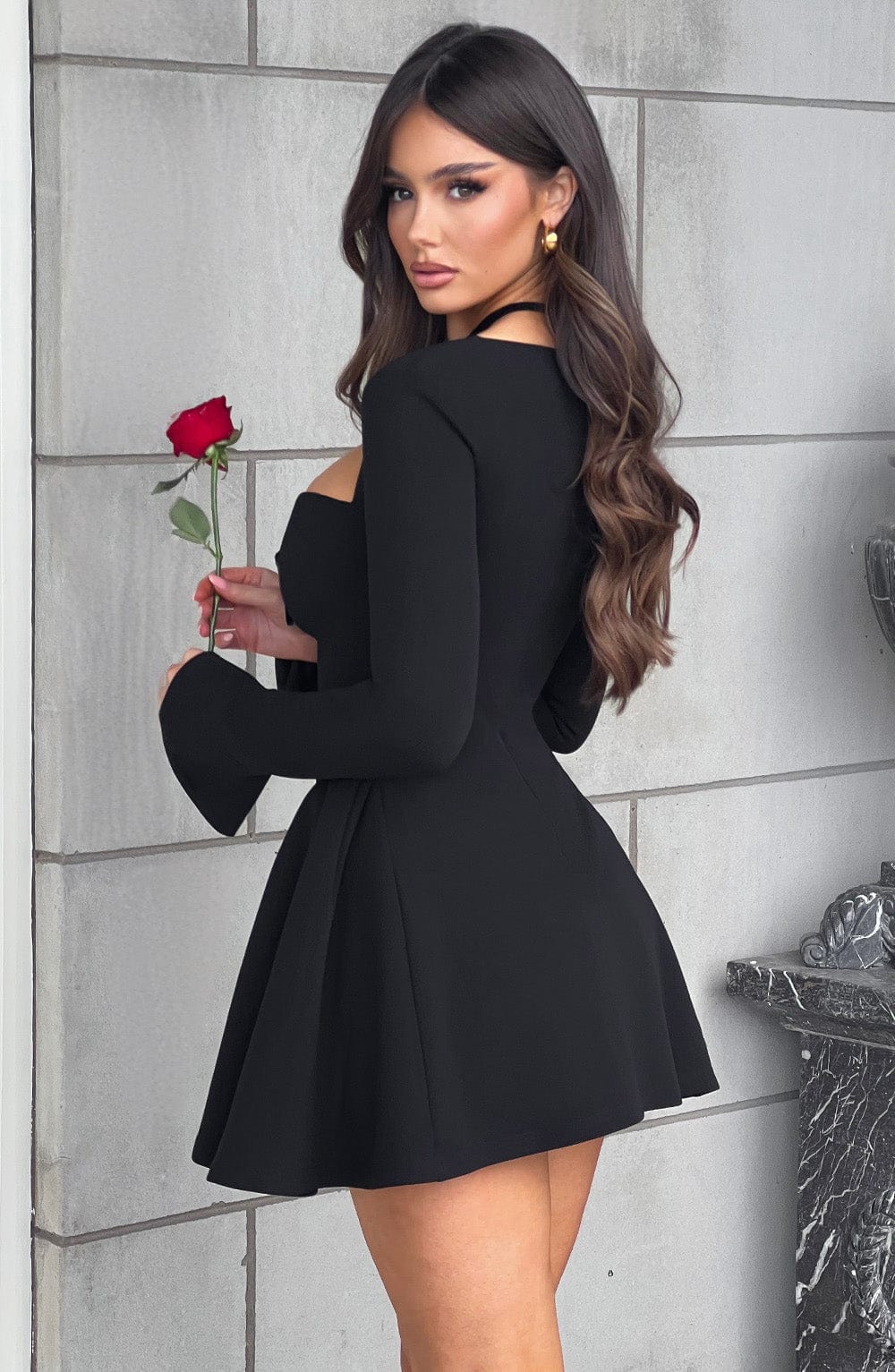 Megan - Siyah Mini Elbise