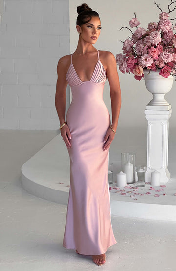 Miriam - Pudra Rengi Maxi Elbise