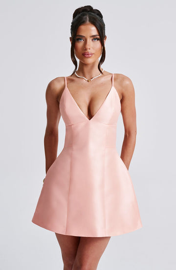 Nicole Mini Elbise - Pembe