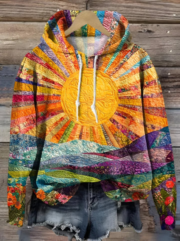 Clara - Renkli Gün Doğumlu Kapüşonlu Sweatshirt