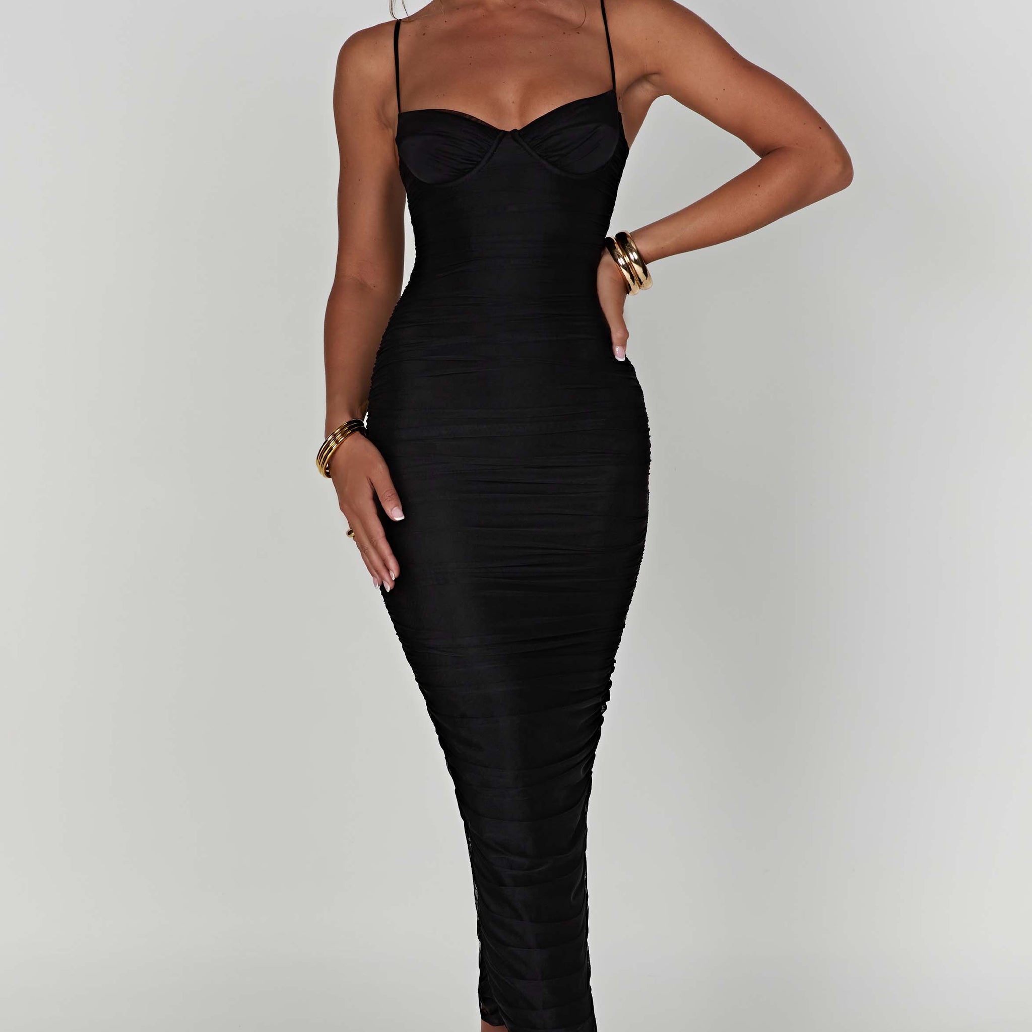 Rochelle - Siyah Maxi Elbise