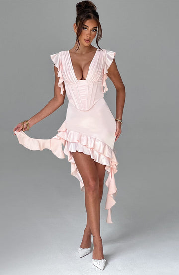 Rosalie - Pembe Mini Elbise