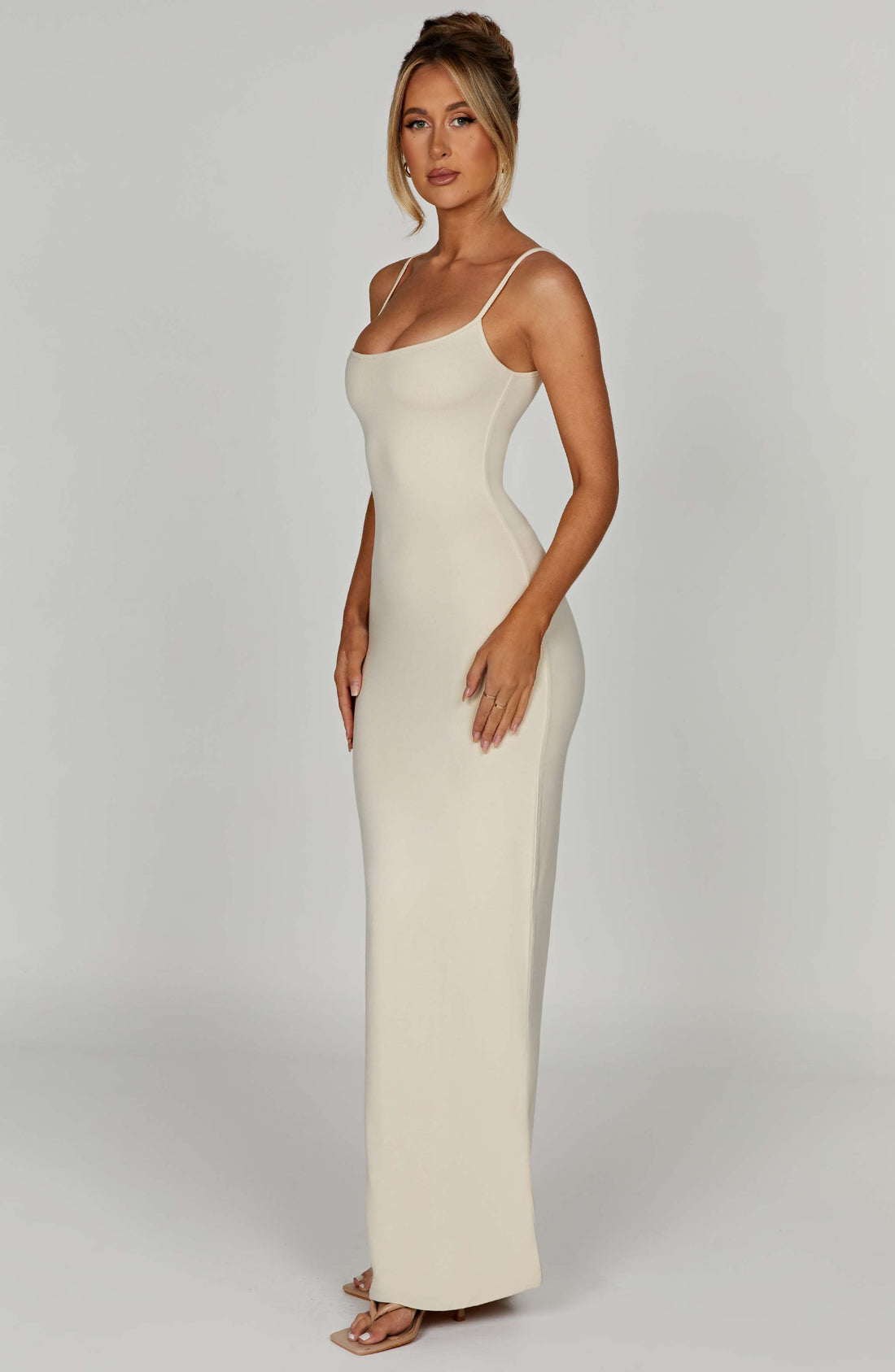 Saskia - Krem Maxi Elbise
