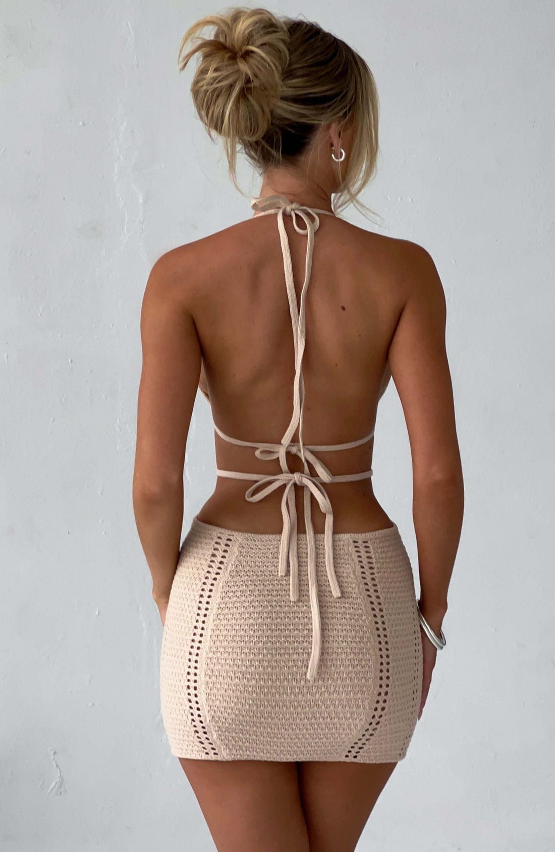 Selena - Krem Mini Elbise