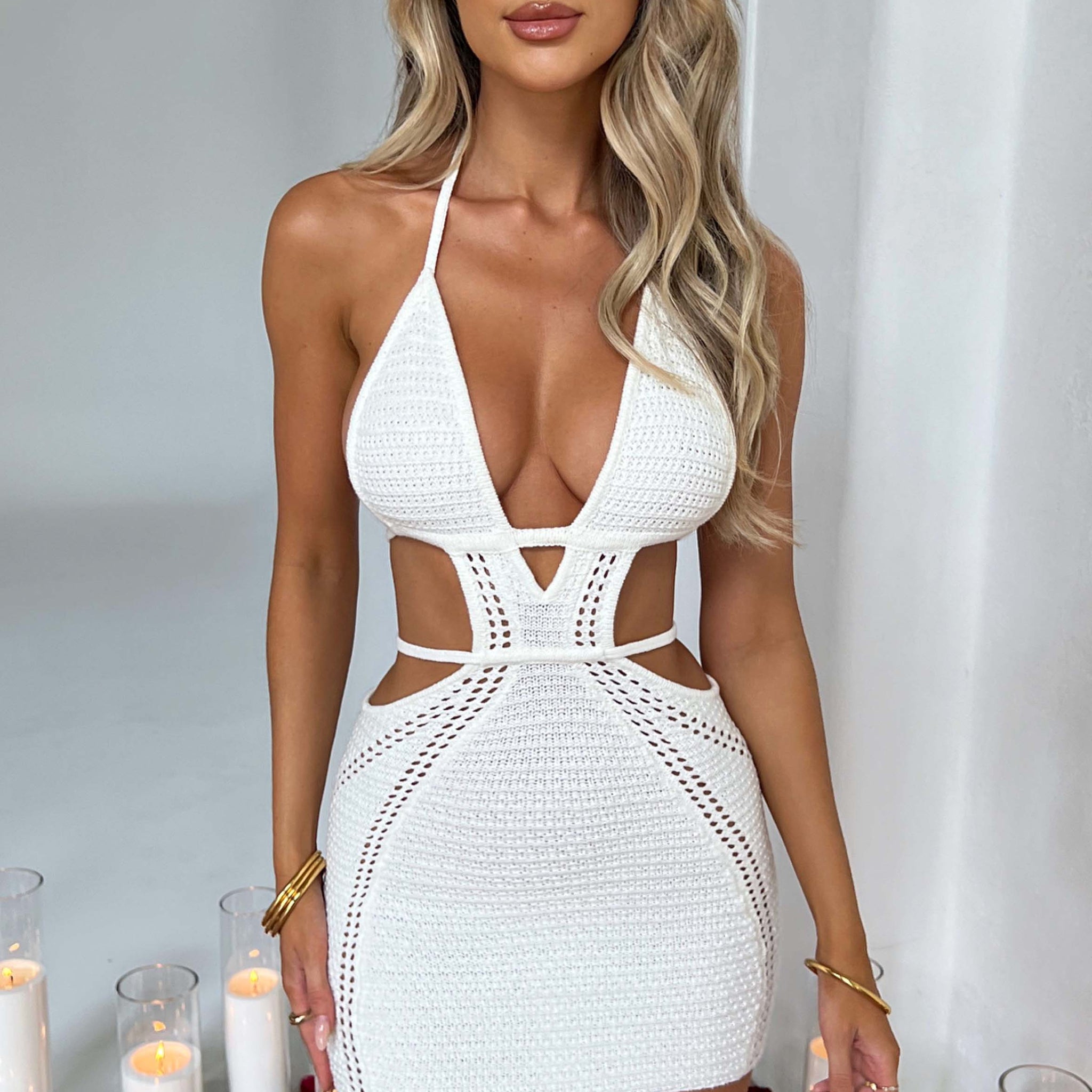 Selena - Beyaz Mini Elbise