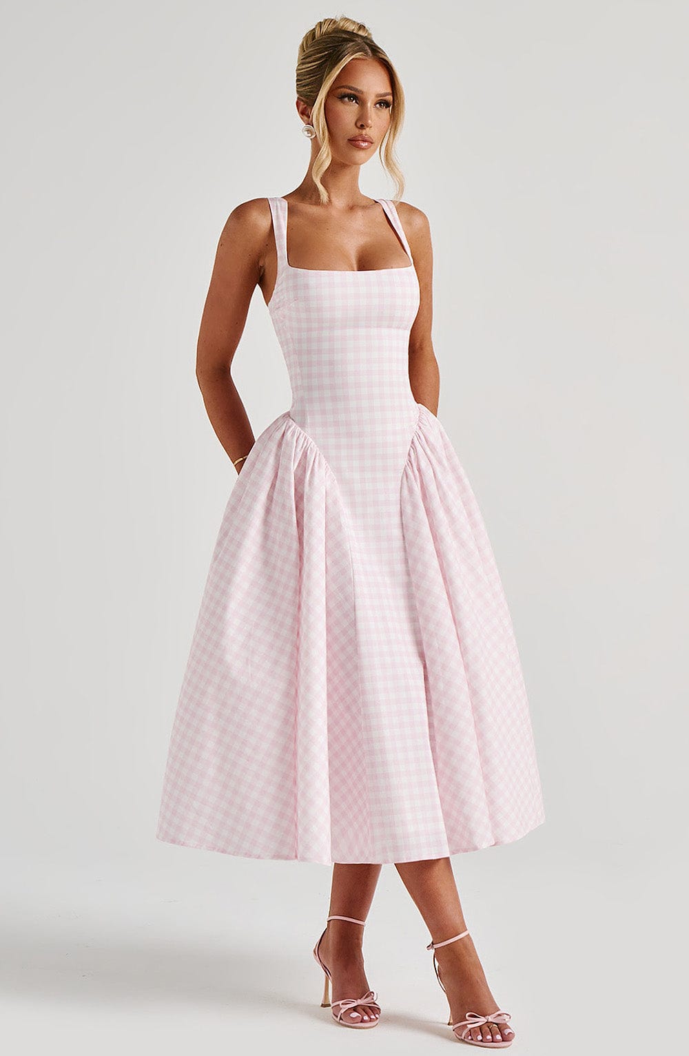 Sherrie Midi Pembe Spor Elbise - Pembe