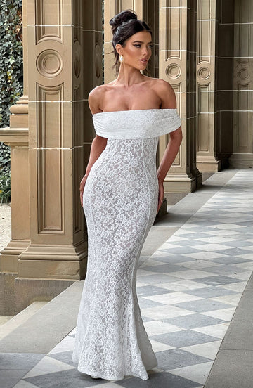 Stephanie - Fildişi Maxi Elbise