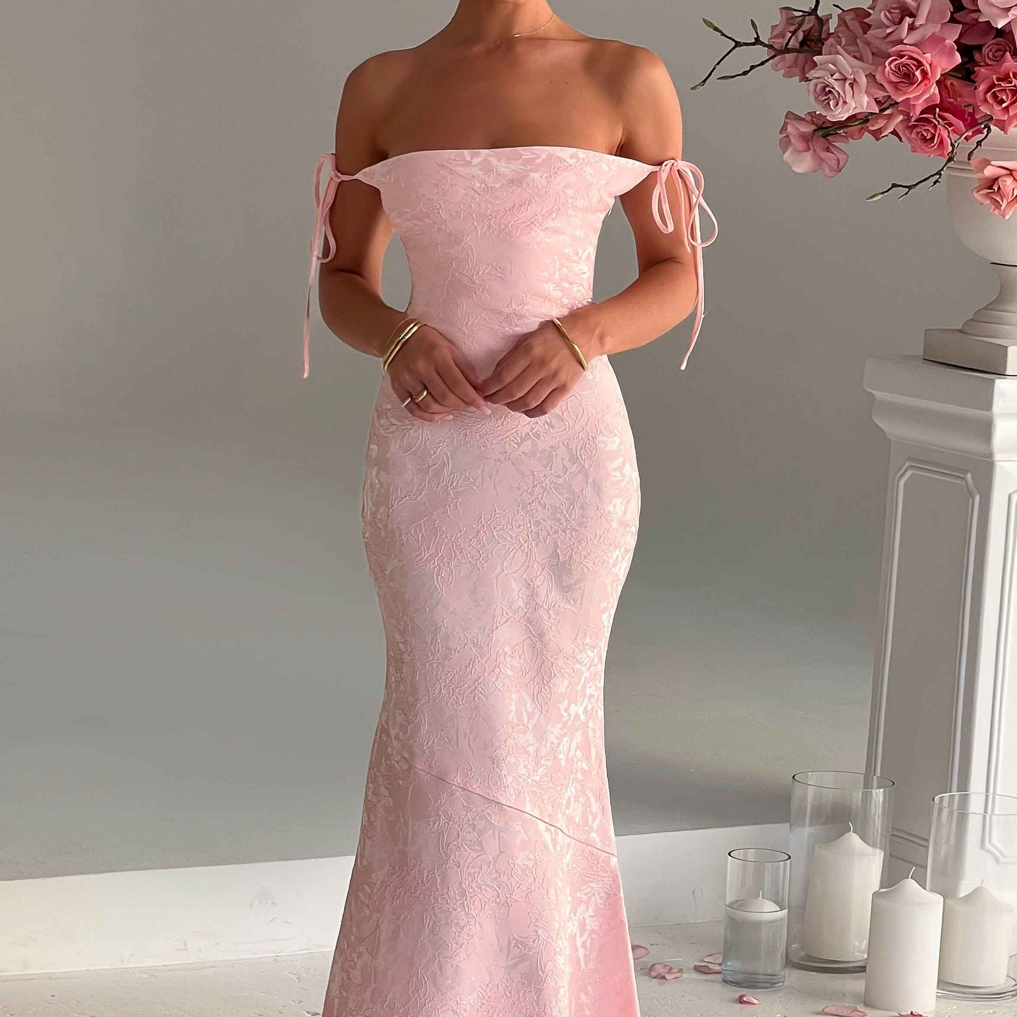 Whitney Maksi Elbise - Pembe